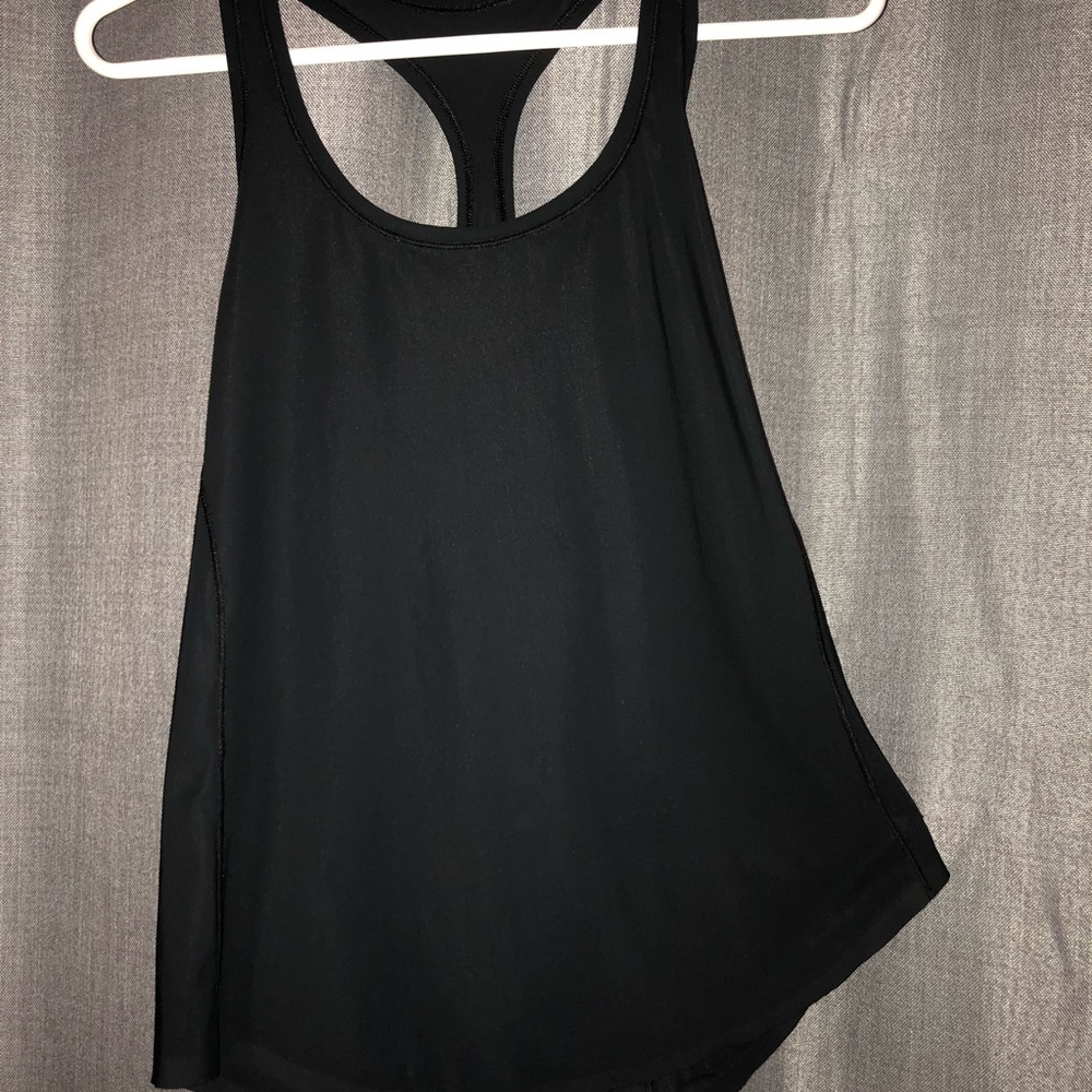 Solid black racer back tank